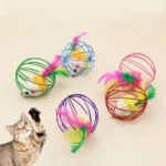 Funny Feather Mice Ball Cage For Kitten Creative Playing Toys Pet Products Play Cat Mouse Toy игрушки для кошек - Image 3