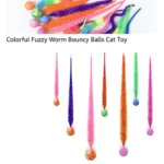 Cat interactive toys Tickle Cat Colorful bouncing ball Pet supplies Puzzle teasing indoor cat worm caterpillar elastic toy - Image 3