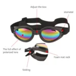 Pet Adjustable Dog Goggles Sunglasses Anti-UV Sun Glasses Eye Wear Protection Black Widely Used Dog Sunglasses Pet Dog Supplies - Image 3