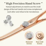 Fenice 6.5/7.0 inch JP440C Rose gold Pet Dog Grooming Routined/Serrated Curved Scissors Traceless/V-shaped Teeth Thinning Shears - Image 4
