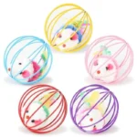 Popular Colorful Mouse in Cage Cat Toy Within Sand Interactive Chase Cat Mouse Toy - Image 9