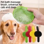 Soft Silicone Pet Bath Brush Massage Scrubber Foam Dispensing Wash Comb for Dog Cat Shower Cleaning Pet Grooming Care Supplies