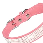 New Shiny Rhinestone Pet Collar, Soft Microfiber Adjustable Collar for Small Medium Dogs & Cats, Lightweight Walking Collar - Image 6