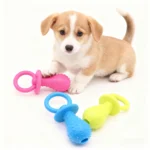 Durable Pet Rubber Pacifier Dog Toy Interactive Rubber Soother For Dog Cat Puppy High Elasticity Teeth Cleaning Dog Pet Toy