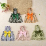 1 Pc Pet Dress Dog&Cat Summer Dress Yomantic Floral Pattern Suitable For Birthday Wedding Party Outfits - Image 6
