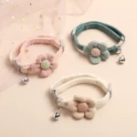 Cat Bell Collar Colorful Adjustable Sweat Cute Cartoon Pet Collar Sun Flower Bowtie Soft Polyester Small Dog Cat Necklace - Image 4