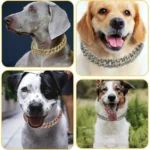 New Style Pet Collar Necklace Cat Dog Full Diamond Cuban Chains Dog Chains Lock Buckle Gold Silver Rose Gold Pet Supplies - Image 4