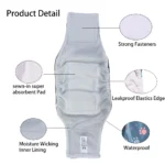 BIAI 1PC Durable Washable Male Dog Diaper Wraps Pet Boy Dog Cloth Nappies Reusable Pet Doggy Underwear Pants for Male Dog Leash - Image 4