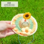 Cute Adjustable Pet Woven Hat Dog Decorative Hat Photo Prop Universal Dog Cat Sunshade Cap Run Straw Hat For Small Dog Puppy Cat - Image 2