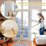 Cat Teaser Toy - Interactive Bell & Feather Wand - Long Suction Cup Pole for Exciting Playtime Adventures - Ultimate Cat Toy - Image 4