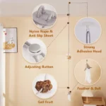 Cat Toy Interactive Cats Leak Food Feather Toys with Bell Hanging Door Scratch Rope Pets Food Feeder Dispenser Kitten Catnip Toy - Image 5
