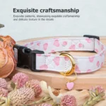 Solid Cotton Dog Collar Cute Heart And Strawberry Pendant Design Small Medium Large Dogs Collar Handmade Pendant Pet Cat Puppies - Image 7