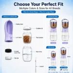 Portable Dog Cat Water Bottle with Food Container, Leak Proof Outdoor Pet Water Dispenser for Dogs Walking Hiking Travel - Image 3