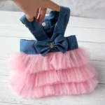 Dog Summer Dress Cat Lace Skirt Pet Clothing Chihuahua Stripe Skirt Puppy Cat Princess Apparel Cute Puppy Clothe Dog Accessories