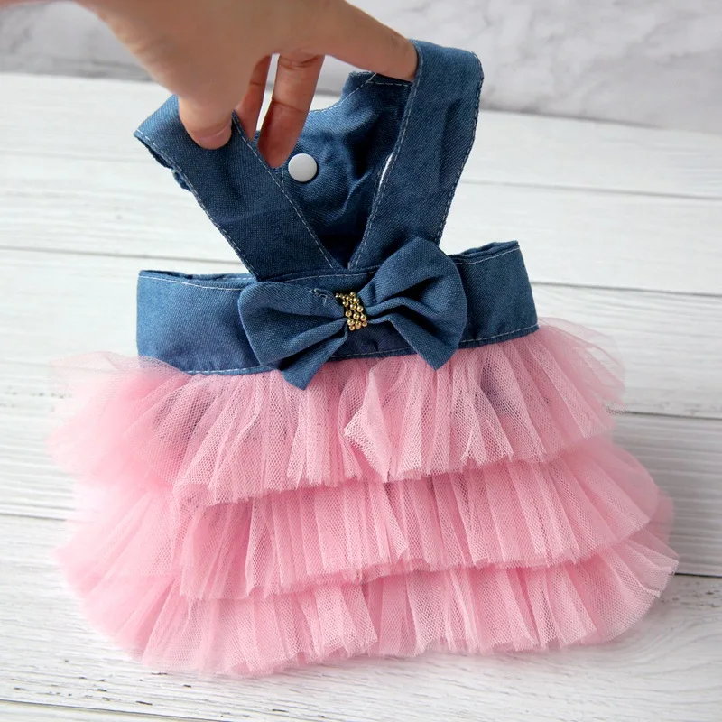kf-S2b1164b6845f44feaaa6e66133abe964b Dog Summer Dress Cat Lace Skirt Pet Clothing Chihuahua Stripe Skirt Puppy Cat Princess Apparel Cute Puppy Clothe Dog Accessories - Image 1