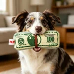 Interactive Squeaky Money Shaped Chew Toy for Dogs And Cats with Crinkle Paper Teeth Cleaning Pet Toy