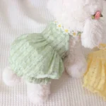 Pet Products Floral Designer Dogs Fancy Dress Candy Green Tutu Skirt Mini Female Cat Clothes for Chihuahua New Summer Puppy - Image 4