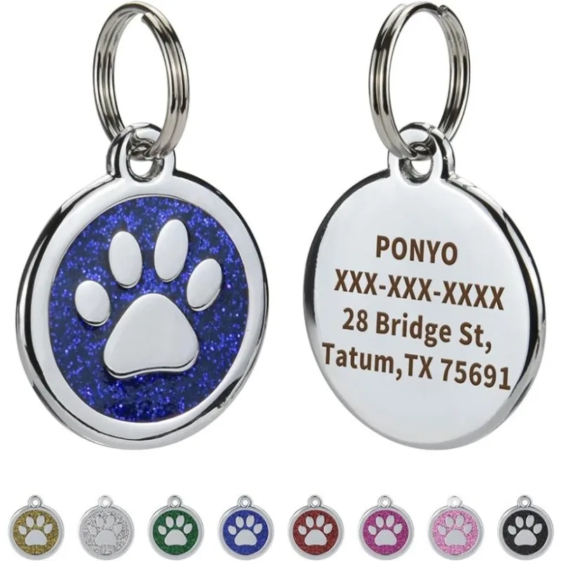 kf-S2b8d41204bb64248a1595a60d94f5649I Pet ID Tags Free Engraving Pet Anti-lost Collar Pendant Personalized Puppy Name Tag Cat Paw Decoration Customized Product - Image 1