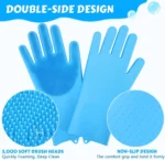 Pet Grooming Gloves Dog Cat Bathing Cleaning Glove Shampoo Scrubber Clean Soft Silicone Hair Removal Glove Hand Skin Protection - Image 4