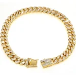Pet Dog Collar Cat Cuban Chain Diamond Walking Metal Chain Collar with Design Secure Buckle Jewelry Accessories Cuban Collar - Image 6