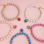 Cat Collar Pet Pearl Necklace Pet Collar Cat and Dog Jewelry Love Diamond Pet Products for Dog Birthday Gift Photo Accessories