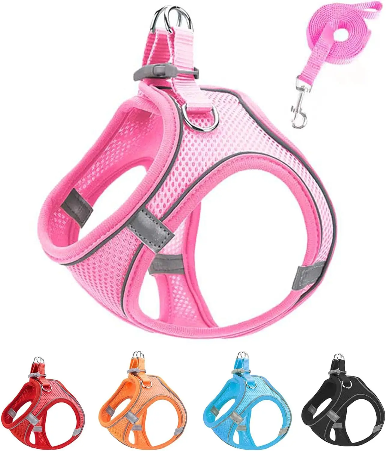 kf-S2d2644664c3d4916bd57c0ed8d1971d9T Soft mesh dog chest strap, suitable for training walks, adjustable dog vest, suitable for small and medium-sized dogs and cats - Image 1