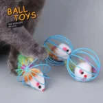 Popular Colorful Mouse in Cage Cat Toy Within Sand Interactive Chase Cat Mouse Toy - Image 7