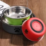 Pet Bowl Stainless Steel Dog Water Bowl with Non-Slip Rubber Base And Small Cats And Dogs Drinking Water Feeding Pet Food Bowl - Image 4