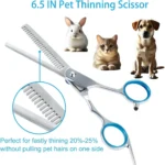 Professional Pet Grooming Scissors Set Stainless Steel Straight Curved Thinning Shears with Comb and Case for Dogs Cats - Image 5