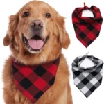 Large Pet Scarf Bandana for Dogs Cotton Plaid Washable Bow Tie Collar Cat Puppy Triangular Scarf Bib - Dog Accessories - Image 2
