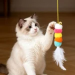 Electric Cat Toy with 2 Ropes Auto Swing Feather Toy Interactive Kitten Toy For Self Playing Caterpillar Interactive Cat Toys - Image 2