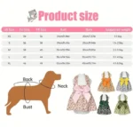 1 Pc Pet Dress Dog&Cat Summer Dress Yomantic Floral Pattern Suitable For Birthday Wedding Party Outfits - Image 2