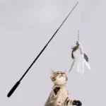 Extended Telescopic Cat Stick Cat Toys 1.8m Scratch Resistant Pet Accessories Telescopic Fishing Rod with Feather for Active Cat - Image 2