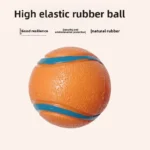 Dog Squeaky Toy Ball Elastic Rubber Ball Bite Resistant Interactive Training Teeth Cleaning Chew Toy For Small Medium Large Dogs - Image 3