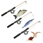 Funny Cat Stick Realistic Flexible Interactive Pulley Telescopic Fishing Rod Cat for Cats Interactive Funny Cat Toys - Image 2