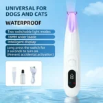 Dogs Cats 2 in 1 Grooming Kit Pet Hair Trimmer with LED & UV Light, Waterproof Electric Shaver