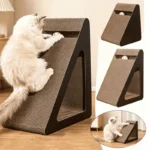2-in-1 Triangle Cat Scratcher with Spinning Balls, Anti-Scratch Cardboard for Cat Stress Relief Indoor Pets