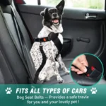 Adjustable Dog Car Seat Belt Elastic Pet Safety Restraint Heavy Duty Nylon Leash For Vehicle Travel - Image 6