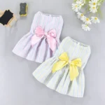 2pcs Pink & Yellow Bow-Knot Skirt For Pets In Spring/Summer For Small And Medium Sized Cats And Dogs Valentine's Day For Holiday - Image 6