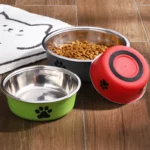 Pet Bowl Stainless Steel Dog Water Bowl with Non-Slip Rubber Base And Small Cats And Dogs Drinking Water Feeding Pet Food Bowl - Image 2