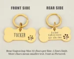 Bone Stainless Steel Dog ID Tag Custom Engraved with Name Personalized Logo Black Pet Memorial Gift Durable Collar Keepsake - Image 3