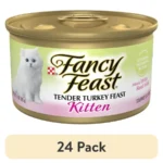 24 pack Purina Kitten Food, Wet Cat Food, Tender Turkey Feast, 3 oz Can
