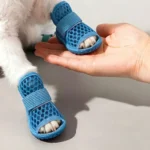 4Pcs Cute Mesh Dog Shoes Non-slip Elastic Strap Cooling Dog Boots Soft-sole Wear-resistant Pet Sandals Summer - Image 4