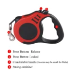 3m 5m Dog Leash for Small Dogs Cat Automatic Retractable Durable Nylon Lead Puppy Outdoor Travel Walking Hiking Traction Rope - Image 5