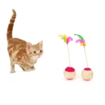 1PC Pet Cat Toy Colorful Feather Blanket Ball Grinding Claw Interactive Play Ball Cat Toy Sisal Shuttlecock Ball - Image 4