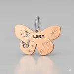 Customized Stainless Steel Butterfly Pet ID Tag Key Chain Personalized Dog ID Cat Kitten Puppy Tag Pendant DIY Logo Accessoriess - Image 3