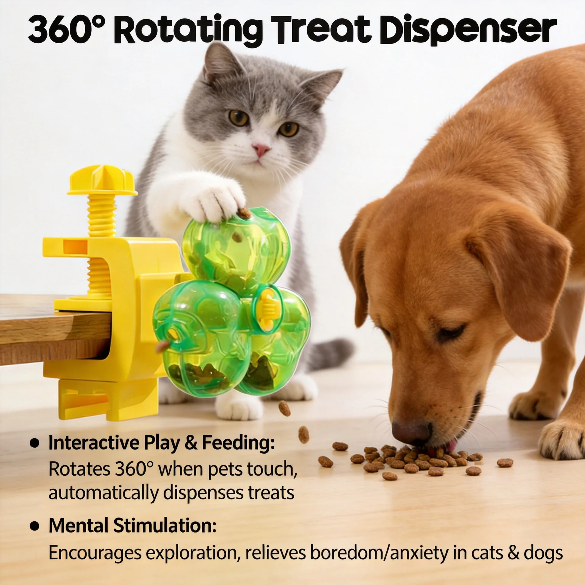 kf-S373d4416682f40e0a683ac7462844a8fl New Clover Leakage Food Toy Adjustable Slow Feeder Wand Interactive Treat Dispenser for Cat Dog Pet Enrichment Playing Supplies - Image 1