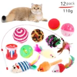 NONOR Cat Toys Set Feather Teaser Wand Toy Kitten Teaser Refills Mouse Shape Balls Shapes Playing Without the Stick - Image 4