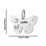 Customized Stainless Steel Butterfly Pet ID Tag Key Chain Personalized Dog ID Cat Kitten Puppy Tag Pendant DIY Logo Accessoriess - Image 5