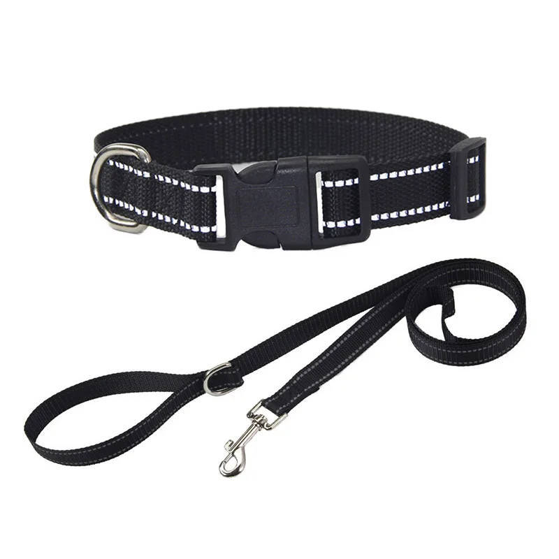 kf-S38d2649dcbcd47d6a2622c971d40617es Reflective Dog Pet Towing Rope Guard Rope Collar set Pet Walking Training Leash Small And Medium Cats Dogs Harness Collar Strap - Image 1
